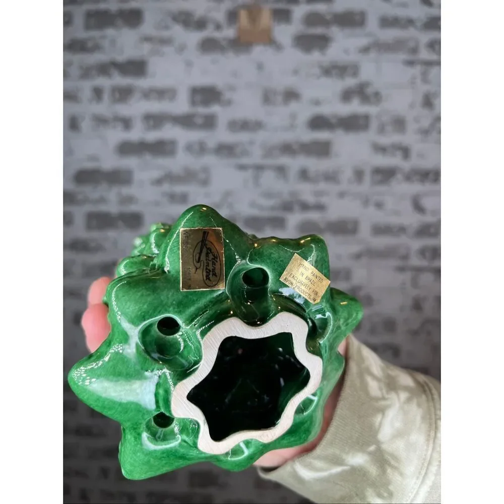 Avon | vintage small Christmas tree candle holder